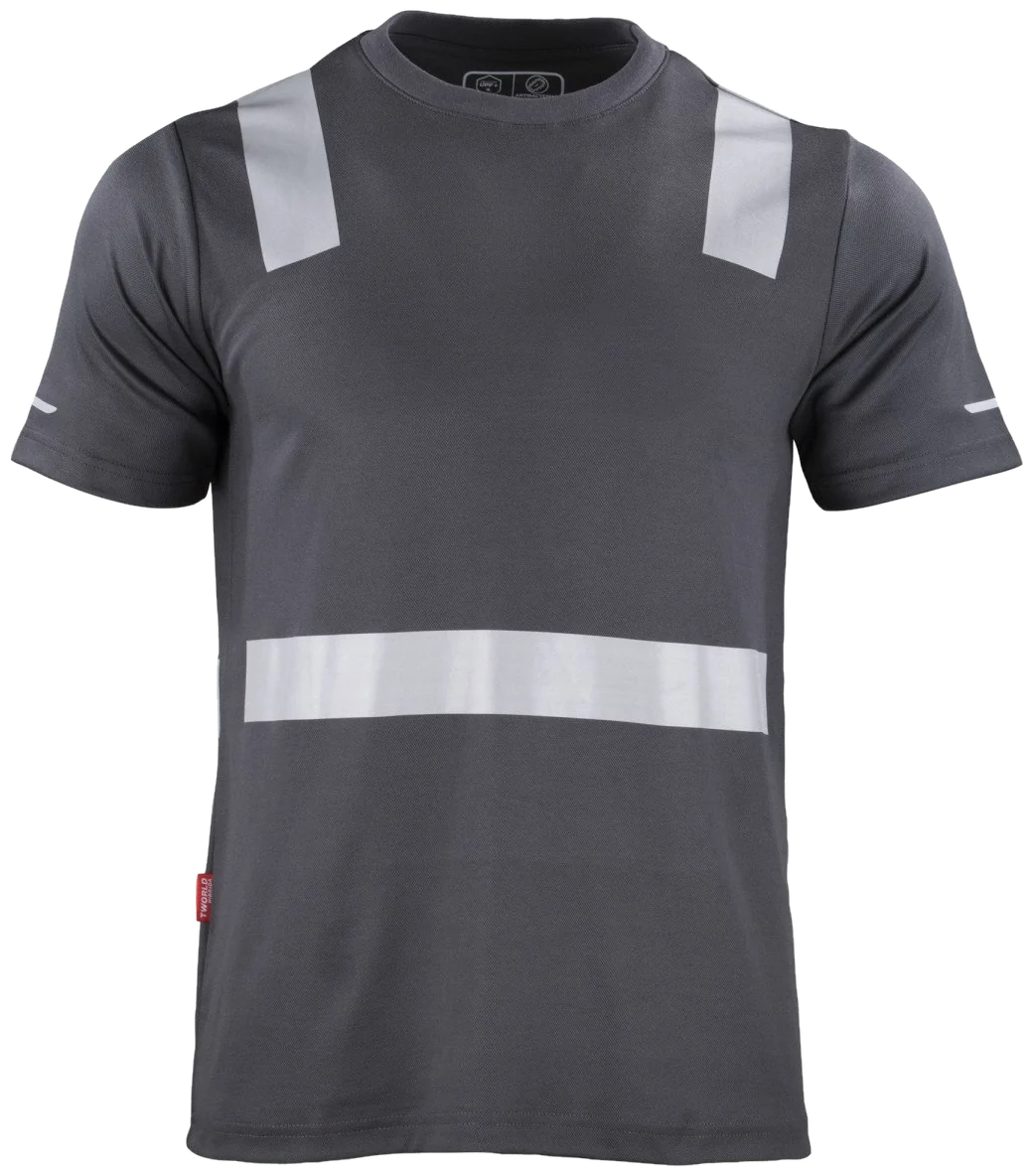 Polera Híbrida Cinta Reflectiva Manga Corta Hombre