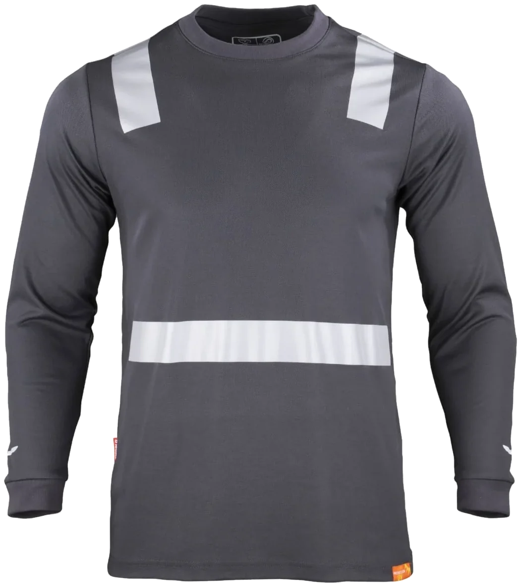 Polera Híbrida Cinta Reflectiva Manga Larga Hombre