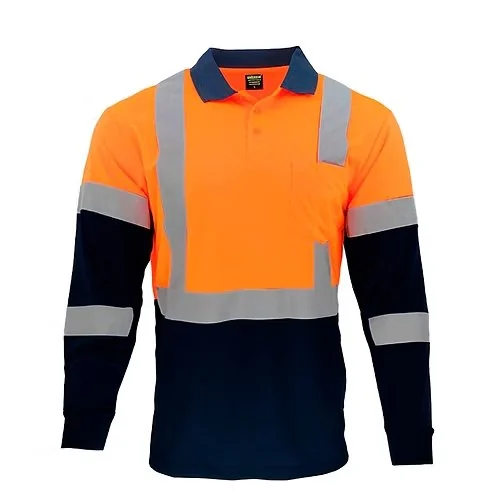 Polera Piqué Bicolor con Bolsillos y Reflectante